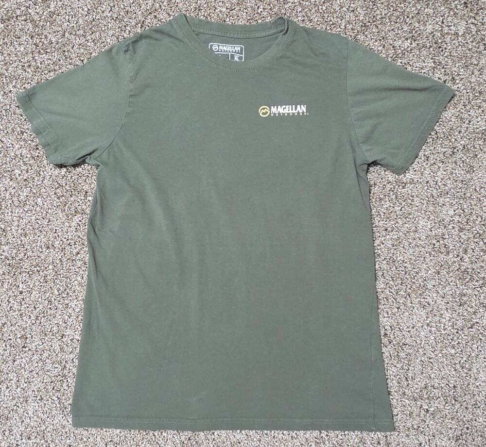 Magellan Outdoors Youth XL Deer Graphic T-Shirt Green Short Sleeve Boys 18/20